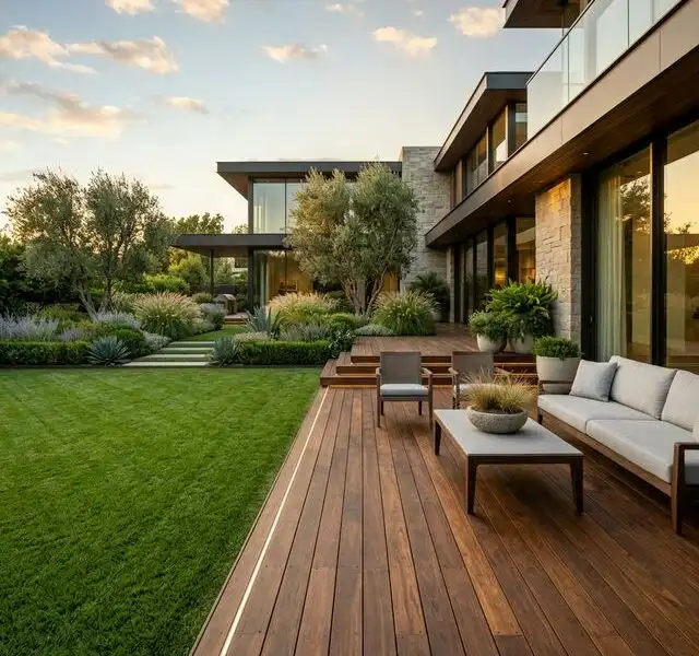 Illustration de jardin de caractere pour Terrasse Bois Exotique (Ipé, Cumaru) vs Composite : Que Choisir ?