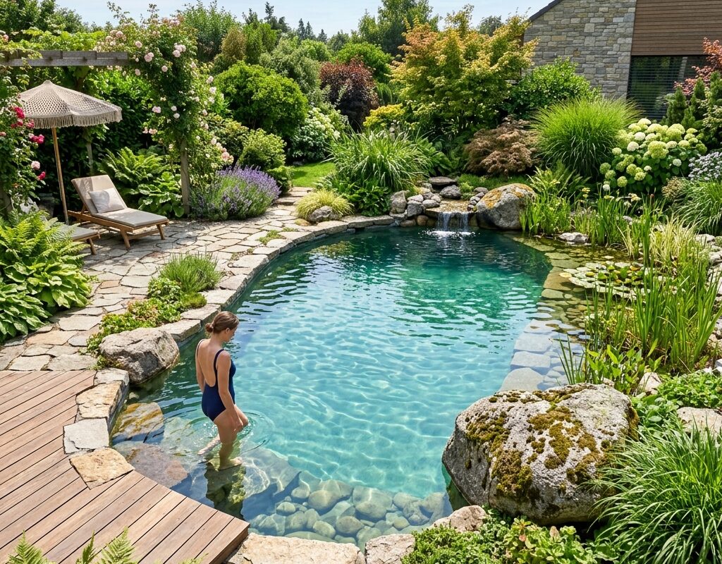 Piscine naturelle vs traditionnelle : Budget, avantages et entretien annuel