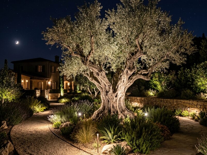Éclairage paysager : Comment mettre en valeur ses arbres centenaires et massifs la nuit ?