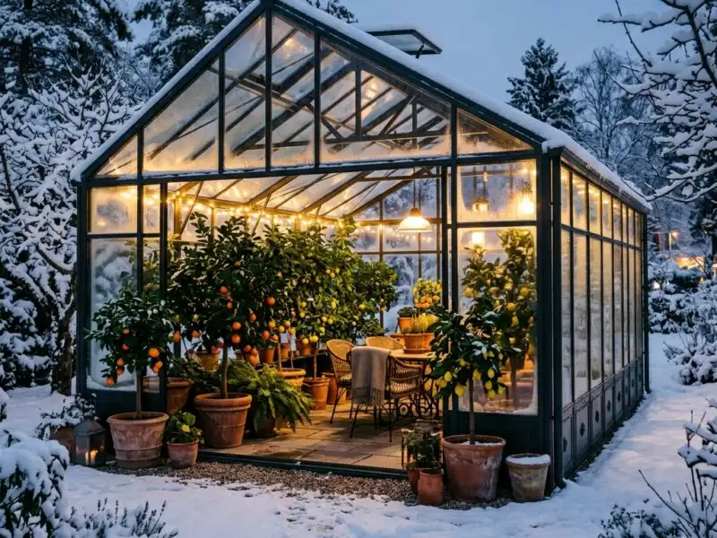 Illustration de jardin de caractere pour Aménager une orangerie pour protéger ses agrumes du gel