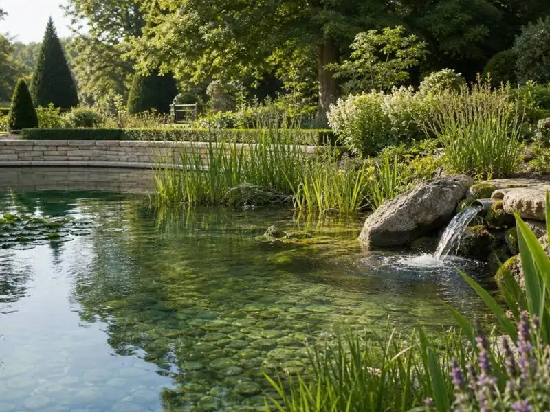 Illustration de jardin de caractere pour Dimensionner la pompe et la filtration de son bassin