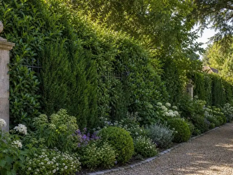 Illustration de jardin de caractere pour Haie brise-vue : se cacher avec une clôture végétale élégante