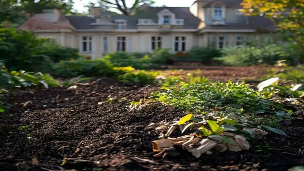 Illustration de jardin de caractere pour Le BRF au jardin : nourrir le sol avec le bois raméal fragmenté