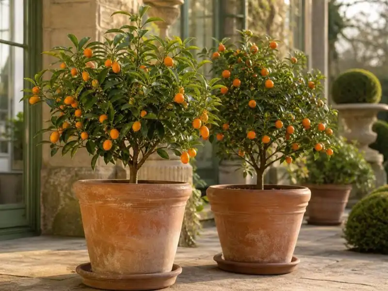 Illustration de jardin de caractere pour Kumquat et calamondin en pot : les agrumes faciles à cultiver