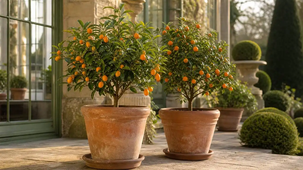Illustration de jardin de caractere pour Kumquat et calamondin en pot : les agrumes faciles à cultiver