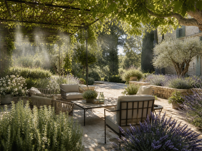 Illustration de jardin de caractere pour Diminuer le bruit des cigales au jardin : 7 gestes naturels