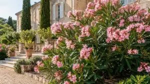 Elegant outdoor garden design with terrace, structure and planting