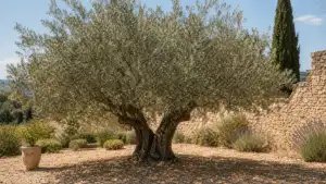 Zitruspflanzen und Obstgartenstimmung in einem eleganten Garten