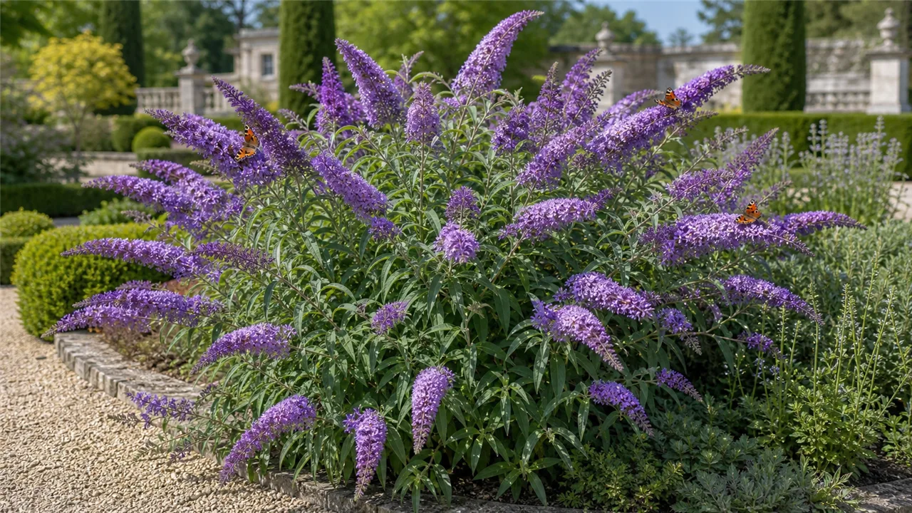Butterfly bush garden profile planted in a chateau garden
