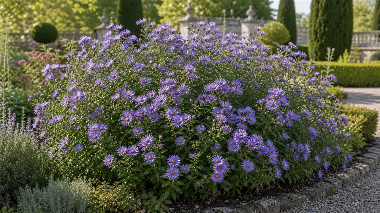 Aster garden profile planted in a chateau garden