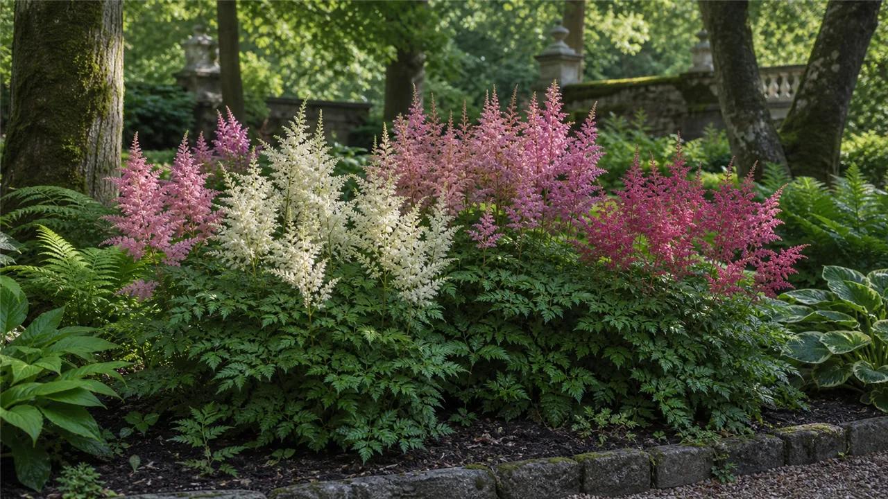 Astilbe garden profile planted in a chateau garden