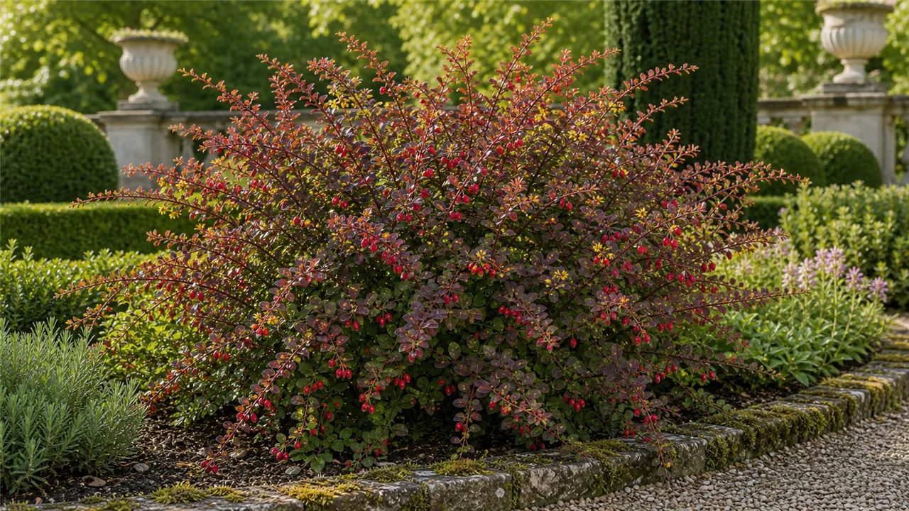 Barberry garden profile planted in a chateau garden
