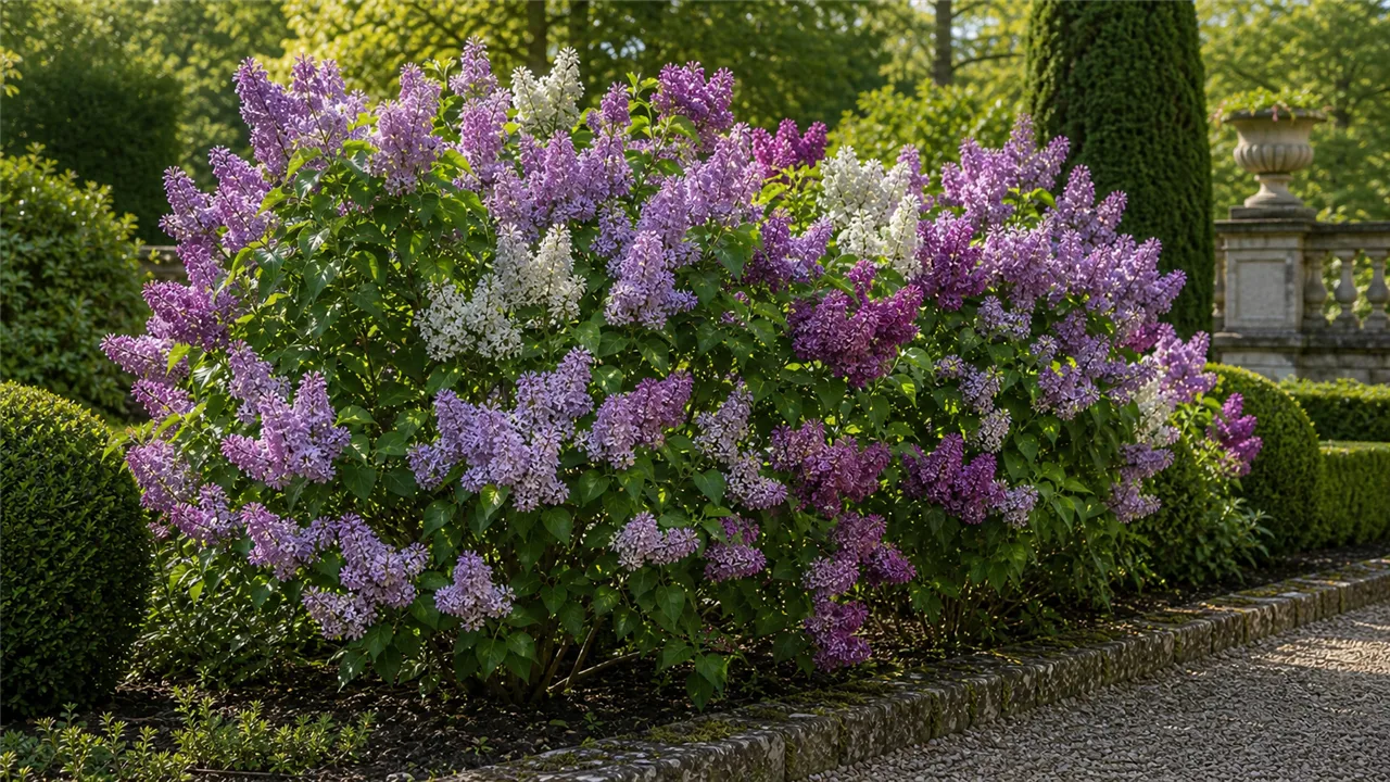 Lilac garden profile planted in a chateau garden
