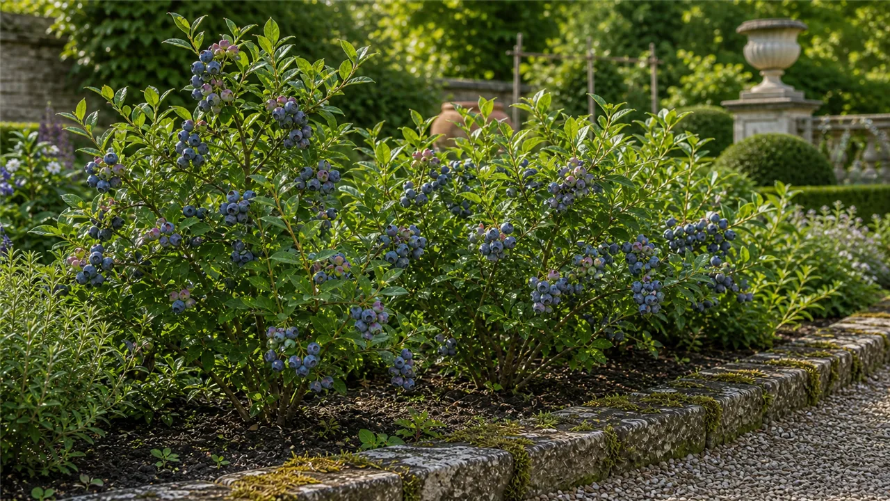 Blueberry garden profile planted in a chateau garden