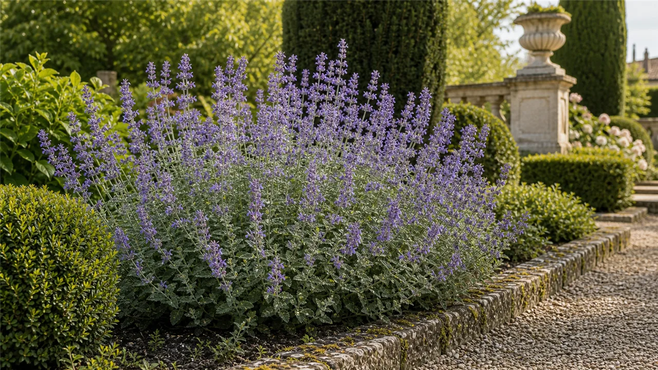 Nepeta garden profile planted in a chateau garden