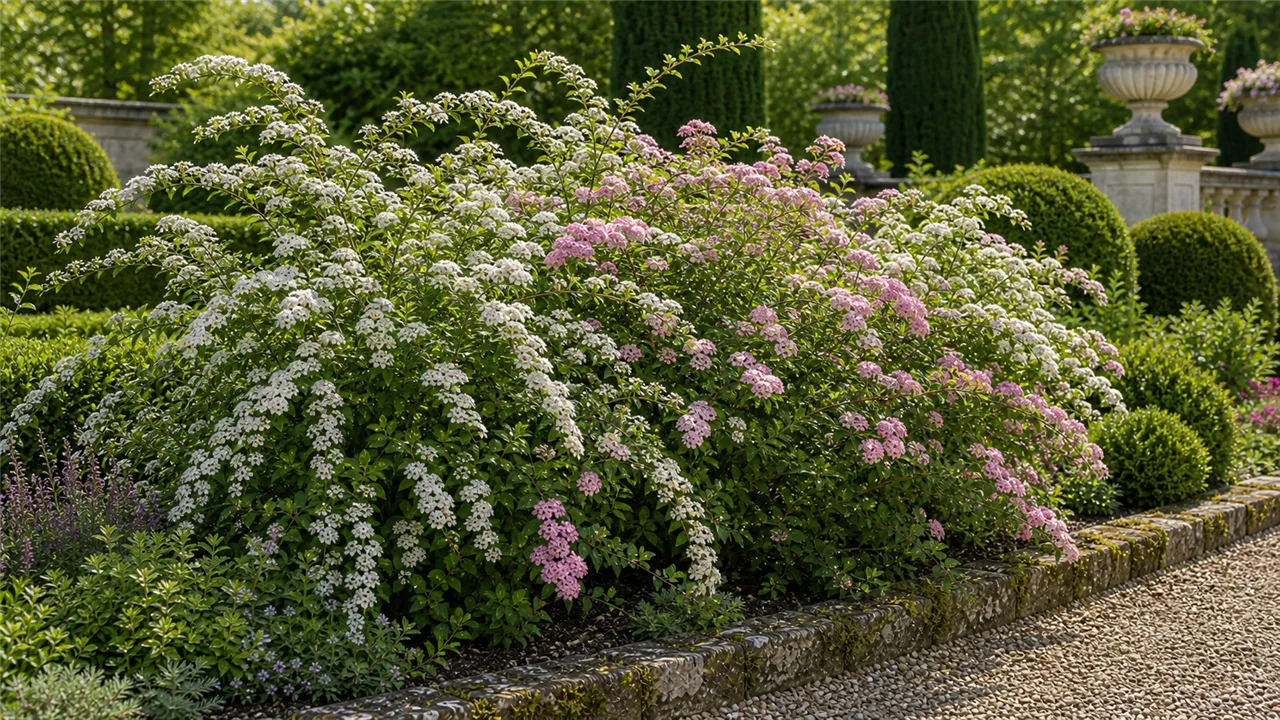 Spirea garden profile planted in a chateau garden