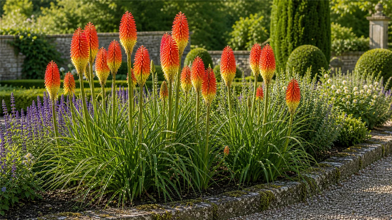Fackellilie im Garten in einem Schlossgarten