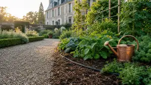 Living soil and natural garden care in a refined estate garden