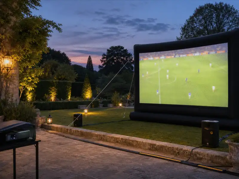 Illustration de jardin de caractere pour Vidéoprojecteur extérieur et écran gonflable : installer un match au jardin sans mauvaise surprise