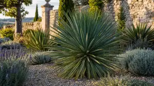 Elegant outdoor garden design with terrace, structure and planting
