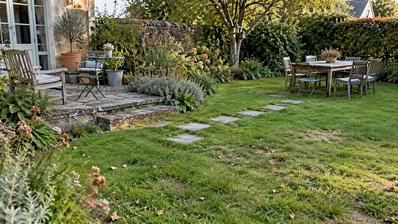 Living soil and natural garden care in a refined estate garden